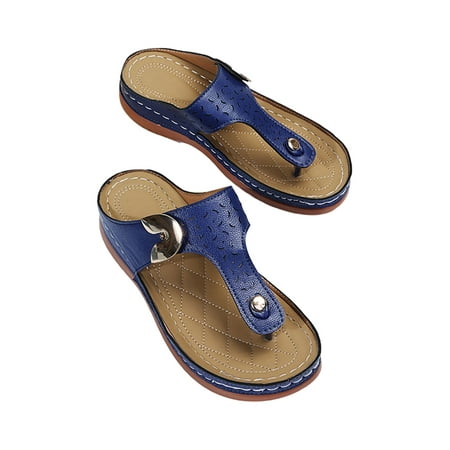 

Ferndule Womens Summer Boho Flip Flops Sandal T Strap Thong Flat Casual Shoes