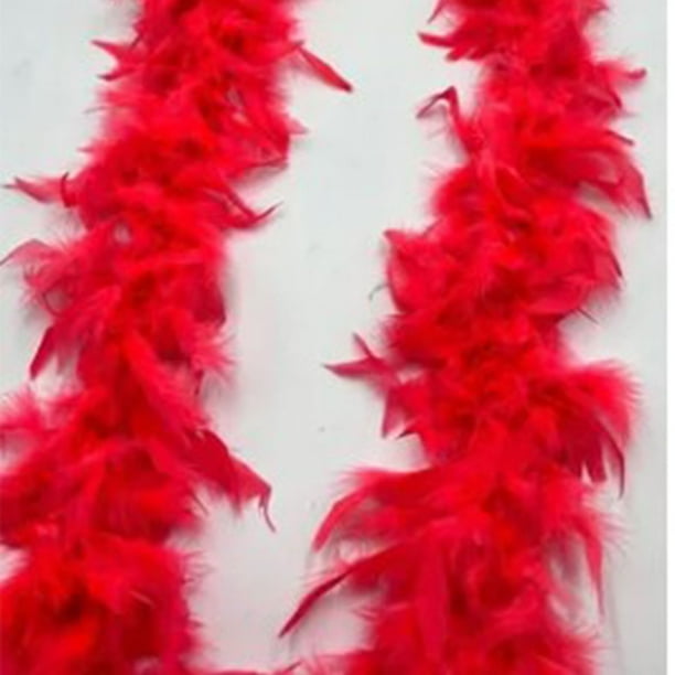 Boa de plumas Chandelle, boa de plumas roja de 1,8 m, decoración de boa de plumas, plumas danzantes, una experiencia incomparable