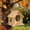 thumbnail image 4 of Kugisaki Outdoor Hanging Bird Feeder Wooden Bird House Feeder Outdoor Yard Garden Decor Unique Gifts, 4 of 6