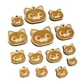 thumbnail image 1 of Round Cat Face Side Eye Wood Mini Charms Shapes DIY Craft Jewelry - With Hole - 14mm (26pcs), 1 of 7