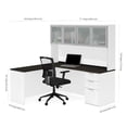 thumbnail image 3 of Pemberly Row L Desk with 4 Door Hutch in White and Deep Gray, 3 of 3