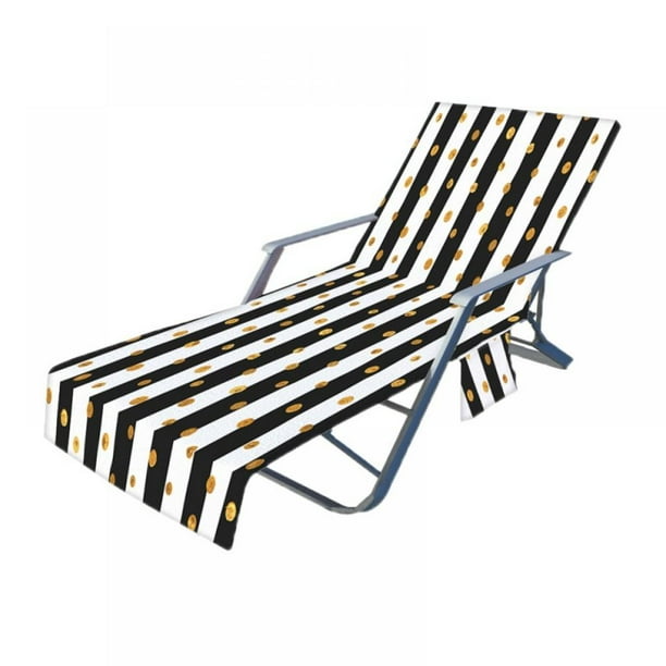 Beach Chair Towel,Striped Lounge Chaise Towel Cover for Sun Lounger