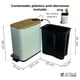 thumbnail image 3 of Bote de basura baño Cesto chico Botes de acero inoxidable 5L con cerrado suave para bano con contenedor interior Basurero papelera baño Cubo tapa de bambu y pedal Blanco 5 litros, 3 of 8