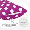 thumbnail image 3 of Gaeub Purlpe And White Polka Dot Printed Pillow Case, Comfort Soft Hidden Zipper, Suitable for Sofa, Bedroom-16"x24", 3 of 6