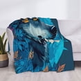 thumbnail image 3 of Yiaed Blue Iceberg Leaf Wolf Print Blanket Throw Blanket Soft Cozy Flannel Blanket for Home Bed Sofa Couch Chair-50"x40", 3 of 6