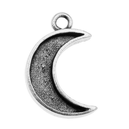 Classic Pendant Mini Pendants - Nunn Design Mini Bezel Pendant, Crescent Moon 11.5x18.5mm, 1 Piece, Antiqued Silver
