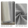 thumbnail image 4 of Yakamok Dove Grey Linen Curtains 100% Blackout 96 Inches Long,Room Darkening Textured Curtains for Living Room Thermal Grommet Bedroom Curtains 2 Panels with Greyish White Liner, 4 of 7