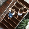 thumbnail image 3 of Gymax 15PCS Non-Slip Carpet Stair Treads 30'' x 8'' Mats Indoor for Wooden Steps Brown, 3 of 10