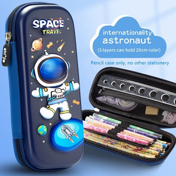 Estuche de lápices de sirena tridimensional 3D, caja de plástico EVA con dibujos animados, caja de papelería para estudiantes, suministros escolares, caja de almacenamiento, regalos para niños hola suerte unisex