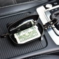 thumbnail image 4 of HAHDAXIA Kinzd Car Keychain Holder Carbon Fiber Leather Car Smart Key Chain Holder Metal Hook Keyring Wallet Zipper Bag for Vehicle Keyless Entry For Men's Car Key Case Remote Key Fob, 4 of 7