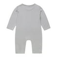 thumbnail image 2 of MIXUE Baby Girls Jumpsuits & Rompers Summer Solid Color Crew Neck Long Sleeve Bodysuits Pajamas Streetwear,Gray,3-6 Months, 2 of 9