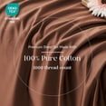 thumbnail image 3 of Simple&Opulence 100% Cotton 1000 Thread Count King Sheets -4 Pc Long Staple Pure Soft Sateen Weave Set-16” Deep Pocket Cooling Luxurious Silky Bed Sheet(Coffee, King), 3 of 9