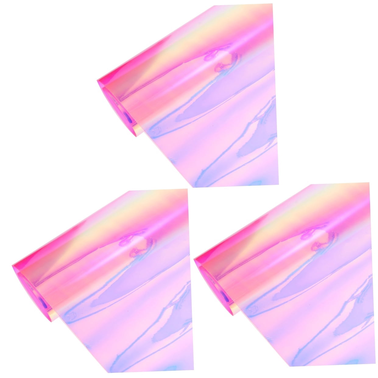 Masteelf 3 Sheets  of DIY Iridescent Film Fabric Decorative Fabric Simple Sewing Costume Materials