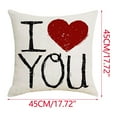 thumbnail image 3 of romoty Valentine's Day Heart Pillowcase 18" x 18" Decorative Cushion Cover 1pc Romantic Throw Pillow Shell Festive Decoration for Sofa Couch Bed and Anniversary Gift, 3 of 6