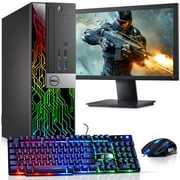 Restored Dell OptiPlex Desktop Computer PC with RGB lights, Intel i5 Quad-Core 6th Gen. Processor, 16GB Ram, 256GB SSD, 22 inch Monitor, BTO RGB Gaming Keyboard & Mouse, WiFi, Windows 10 Pro (Refurbished)