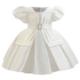 thumbnail image 2 of Girls Wedding Tulle Lace Dress Princess Birthday Pageant Party Christmas Formal Evening Dance Ball Gown White 3-4 Years, 2 of 6