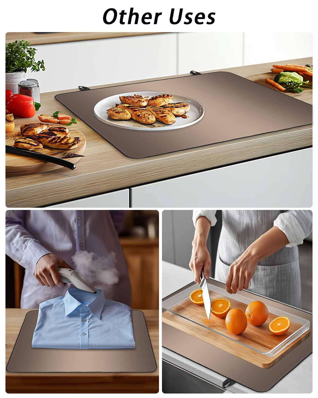 Black and Stove Top Covers for Electric Stove, 36'x21'' White Stripe Glass Ceramic Stove Cover Foldable Rubber Mat Heat Resistant Cooktop Protector for Kitchen
