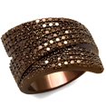 thumbnail image 1 of Femmes IP Bague en Laiton avec AAA Grade CZ en Café Léger - Taille 6, 1 of 1