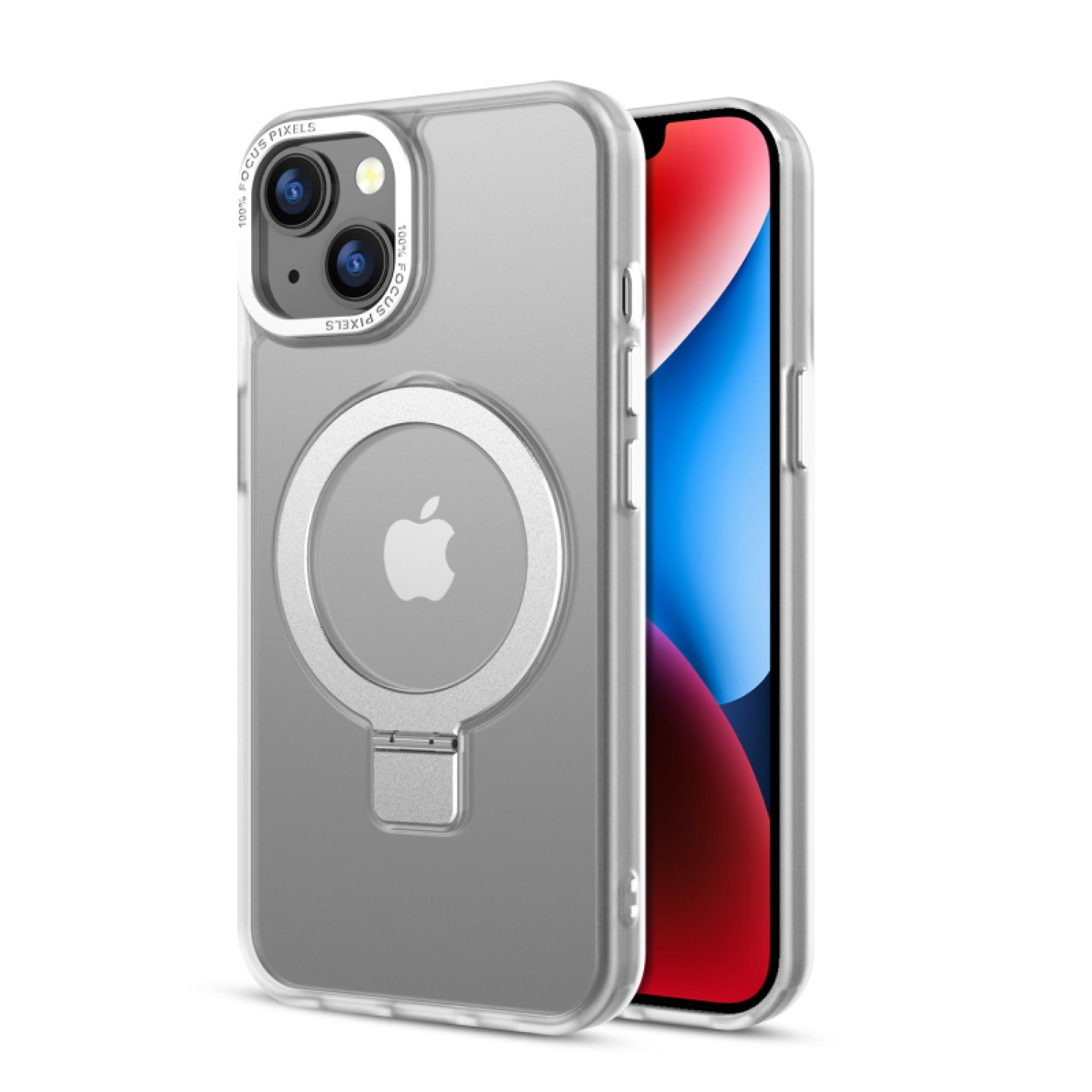 Magnetic Ring Stand Case + 3-Pack Tempered Glass Screen Protector for iPhone 16e / 13 / 14 – Slim Shock-Resistant Cover & Screen Guard Bundle – Wireless Charging-Friendly