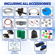 Haosegd 180FT Zip Line Kit for Kids Adults: Up to 400 LBS Trolley,Quick Tighten Zipline Kits for Outdoor Backyard