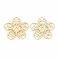 thumbnail image 2 of 10pc Rack Plating 304 Stainless Steel Filigree Joiners Etched Metal Embellishments Nickel Free Flower Real 18K Gold Plated 18.5x19x0.4mm Hole: 1.8mm, 2 of 3