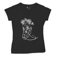 thumbnail image 5 of Country Girl Boots Women's V-Neck T-shirt Vintage Cowgirl Western Floral Southern Rustic Country Style Cute Roses Rodeo Tee, 5 of 7