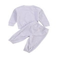 thumbnail image 3 of Toddler Baby Girl Boy Winter Clothes Solid Long Sleeve Pullover Sweatshirt Drawstring Pants 2Pcs Outfit Set, 3 of 7