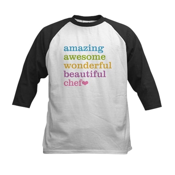 CafePress - Amazing Chef Baseball Jersey - Kids Cotton Baseball Jersey, 3/4 Sleeve Shirt