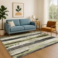 thumbnail image 7 of Addison Rugs Mayfield Premium Machine Washable Transitional Stripes Aloe Rectangle Rug, 3' x 5', 7 of 7