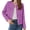 Purple, variant on Long Sleeve Women's Tweed Jackets Business Button Down Casual Cropped Blazer with Pockets