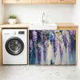 thumbnail image 3 of Purple Lavender Small Sink Skirt 10"Wx11"L,Dustproof Under Sink Curtain with Self Adhesive Tape,Butterfly Flower Abstract Brush Artwork Cabinet Curtain Cover for Bathroom Vanity,Kitchen Storage Shelf, 3 of 9