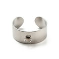 thumbnail image 2 of 30pcs 304 Stainless Steel Open Cuff Ring Components Loop Ring Base Stainless Steel color 8mm Hole: 3mm Adjustable, 2 of 3