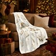 thumbnail image 3 of YShenghong Sleepy Farm Animals Around A Moonlit Blue Barn Printed Flannel Blanket, 3 of 7