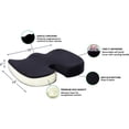 thumbnail image 5 of Lorell Butterfly-Shaped Seat Cushion - 17.50" x 15.50" - Fabric, Memory Foam, Silicone - Butterfly - Comfortable, Ergonomic Design, Durable, Machine Washable, Zippered, Anti-slip - Black - 1Each, 5 of 7