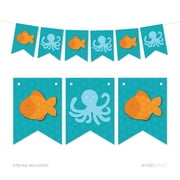 Pennant Party Banner Nautical Fish and Octopus
