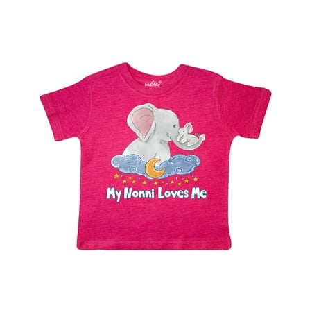 

Inktastic My Nonni Loves Me Cute Elephants Clouds Moon and Stars Gift Toddler Boy or Toddler Girl T-Shirt