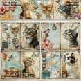 thumbnail image 4 of SunWMart A5 Size Scrapbook Paper Journaling Card Making Supplies Aesthetic Decorative Craft Paper Art Collage Album 16 Sheets, 4 of 4