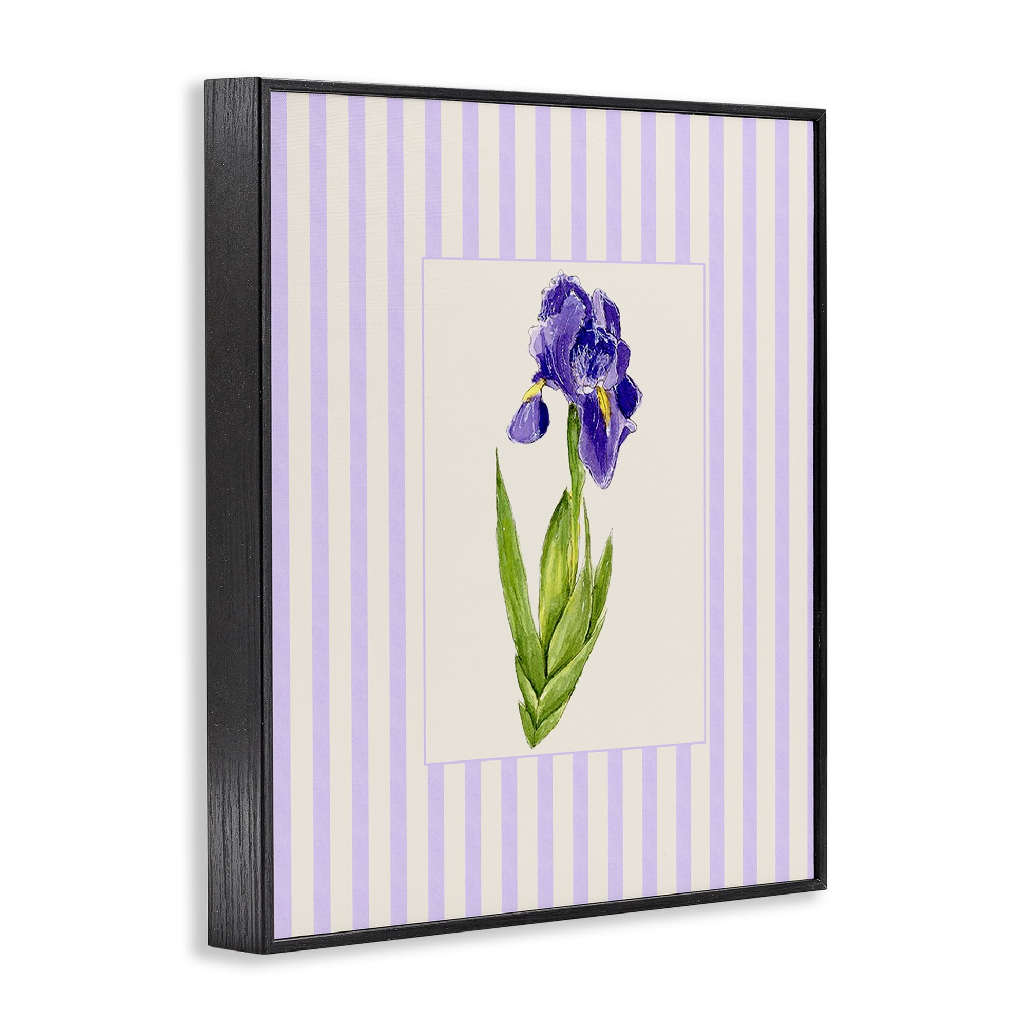 Purple Stripe Iris Black Framed Giclee Art, design by Lisa Wehmeyer