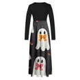 thumbnail image 4 of Women Halloween Dress Long Sleeve Maxi Long Dress Pumpkin Print A Line Dresses Trendy Clothes Outfits 2025, 4 of 4
