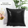 thumbnail image 3 of PiccoCasa Decorative Sequin Throw Pillow Covers, 16"x16" Cushion Covers for Party Black, 3 of 8