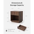 thumbnail image 5 of EYYTHUNG Fluted End Table with Drawer Set of 2, Modern Wooden Nightstand Bed Side Table with Storage Shelf Bedside Night Stand, Brown, 5 of 6