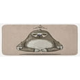 thumbnail image 1 of Sloth Kitchen Mat, Cartoon Sloth Meditates Lotus Position Relax Lifestyle Comic Inspirational, Plush Decorative Kitchen Mat with Non Slip Backing, 47" X 19", Warm Taupe Sage Green, by Ambesonne, 1 of 1