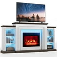 thumbnail image 5 of 72" LED Electric Fireplace with Mantel, Fireplace TV Stand for 80 Inch TV, Modern Entertainment Center with Storage, Delicate Three-Dimensional Molding with Remote Control for Living Room, 5 of 8