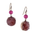 thumbnail image 3 of 1928 Jewelry Round Purple Amethyst Stone Antiqued Drop Earrings, 3 of 3