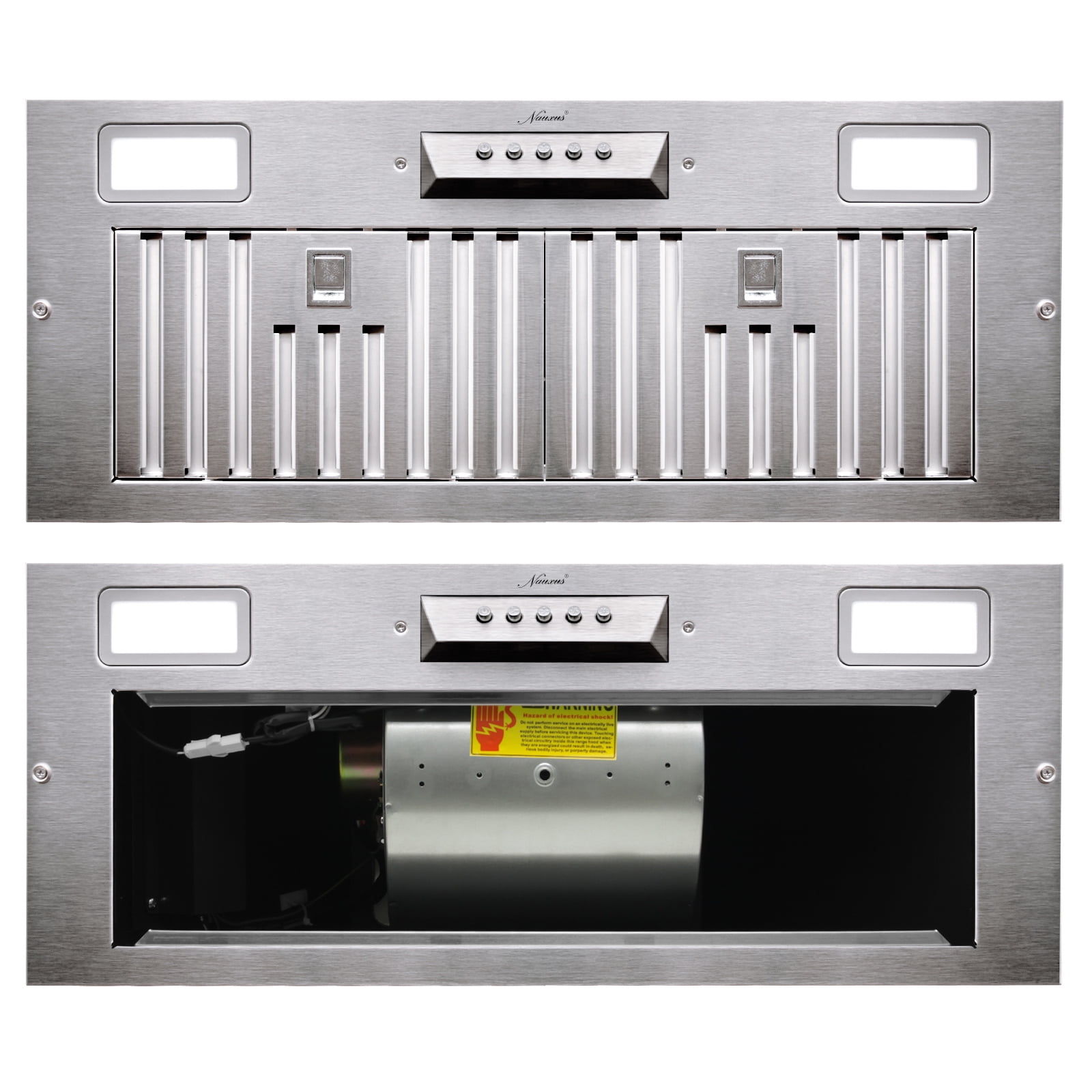 Range Hood Insert 30 Inch, 600 CFM Built-in Kitchen Hood with 3 Speeds, Ultra-Quiet Stainless Steel Ducted Vent Hood Insert with LED Lights and Dishwasher Safe Filters, Cool White