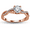 Rose Gold Over Silver, variant on Queena Solitaire Engagement Ring for Women Sterling Silver CZ Ginger Lyne Collection