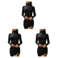 thumbnail image 1 of Electronicheart Black Soft Texture And Breathable Fabric In Exquisite Hip Dress Exquisite Craft Long Sleeve Dress S 3Set, 1 of 6
