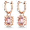 thumbnail image 3 of Pendientes Swarovski Una Drop Octagon con cristal rosa y oro rosa, 3 of 6