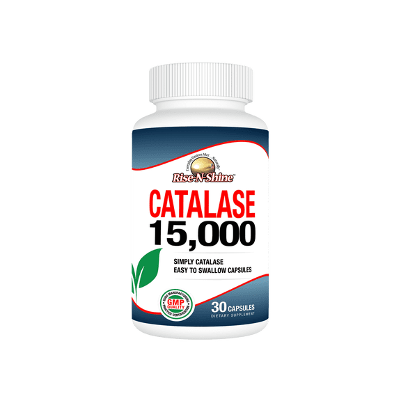 Rise-N-Shine Catalase 15,000 Antioxidant Enzyme Support For Hair, Skin, Nails and Overall Wellness 30 Capsules