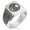 Silver, variant on Stainless Steel Three-Tiered Pine Kamon Crest Needle Stripe Pattern Biker Style Polished Ring